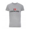 Koszulka T-shirt szara z napisem I love cooking (ja kocham gotować)