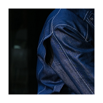 Bluza jeansowa na zatrzaski z nowoczesnymi wywietrznikami na plecach