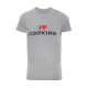 Koszulka T-shirt szara z napisem I love cooking (ja kocham gotować)